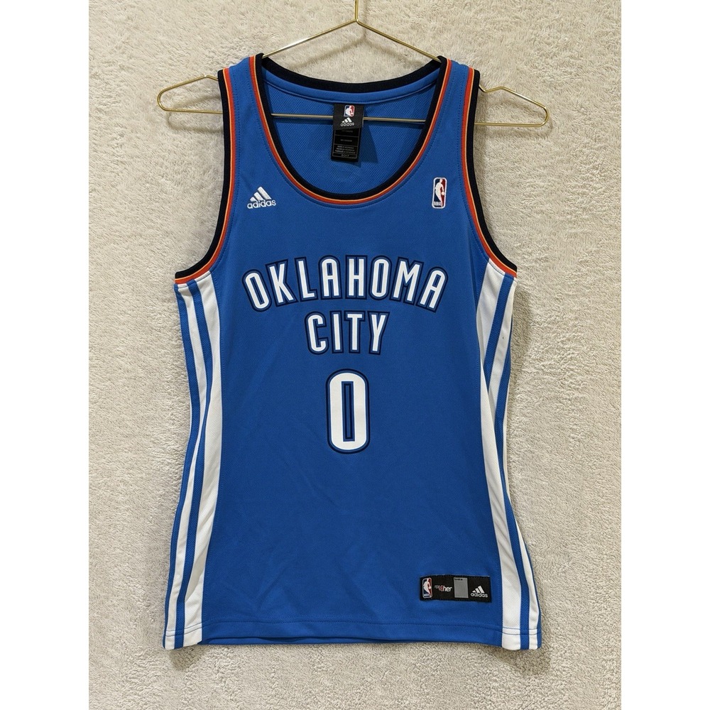 Russell Westbrook OKC Thunder Women's Size Small Blue Adidas Swingman Jersey